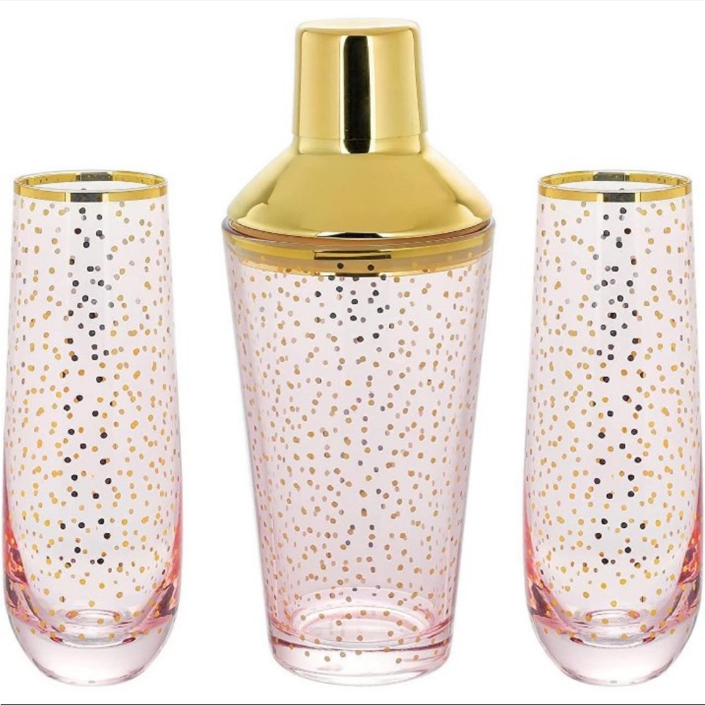 Cocktail Shaker with 2 Stemless Flutes